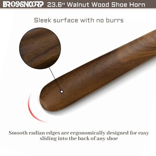 Brosisincorp - Brosisincorp Wooden Shoe Horn Long Handle 23.6" for Seniors Helper 1 Pack